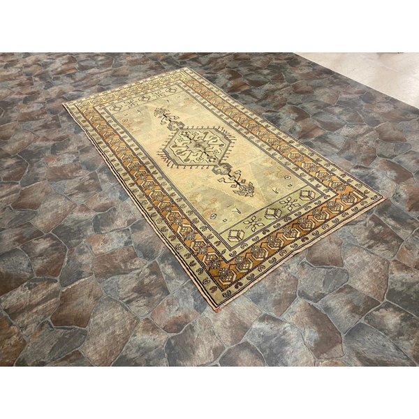 Foundry Select Bhavith Handmade Flatweave Wool Light Blue/Gold Rug Wayfair